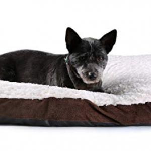 Pet Dog Bed Mat, Zipped Removable Washable Cover, Brown