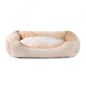 Rectangle Dog Bed - Lounger for Dogs & Cats with Self Warming Cozy Reversible Removable Inner Plush Cushion 